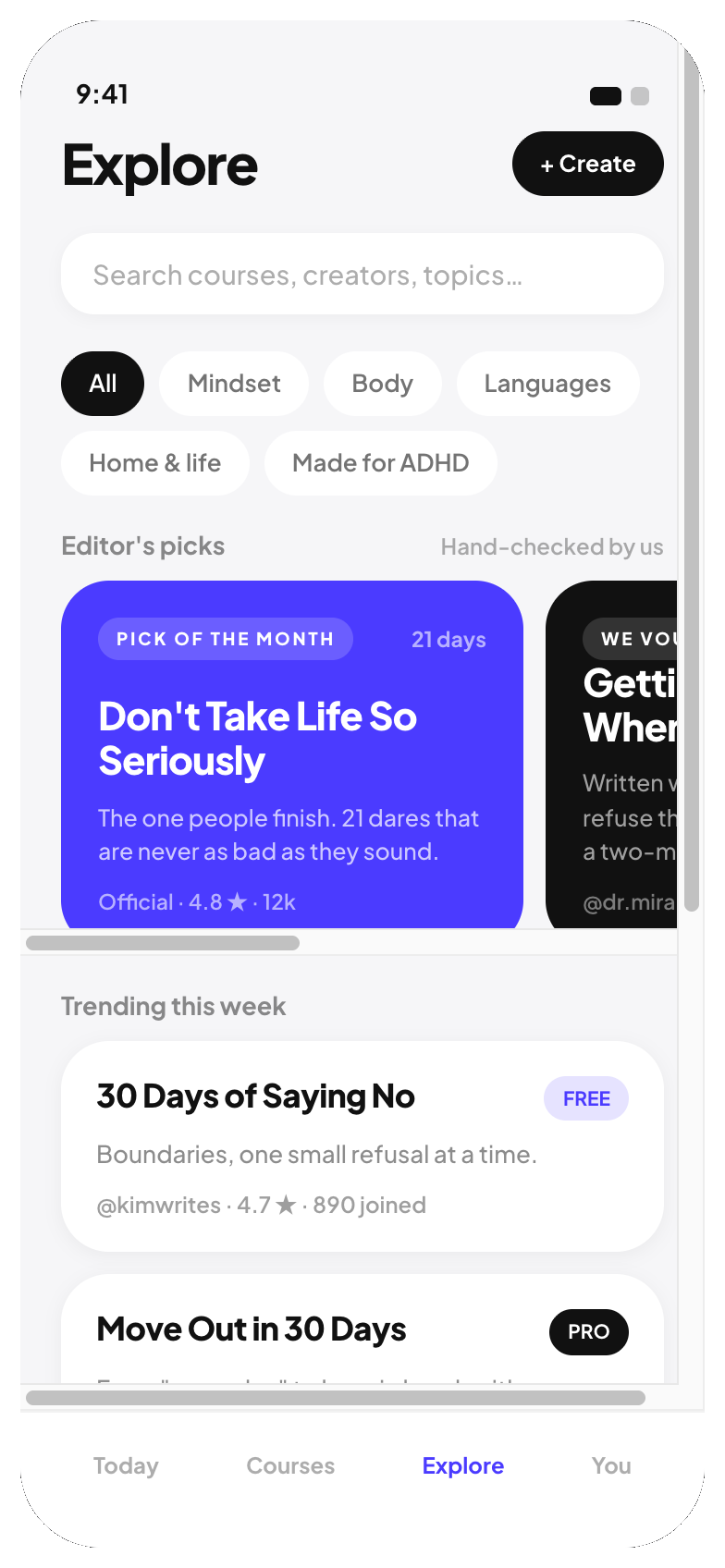 Dabble Explore-Screen