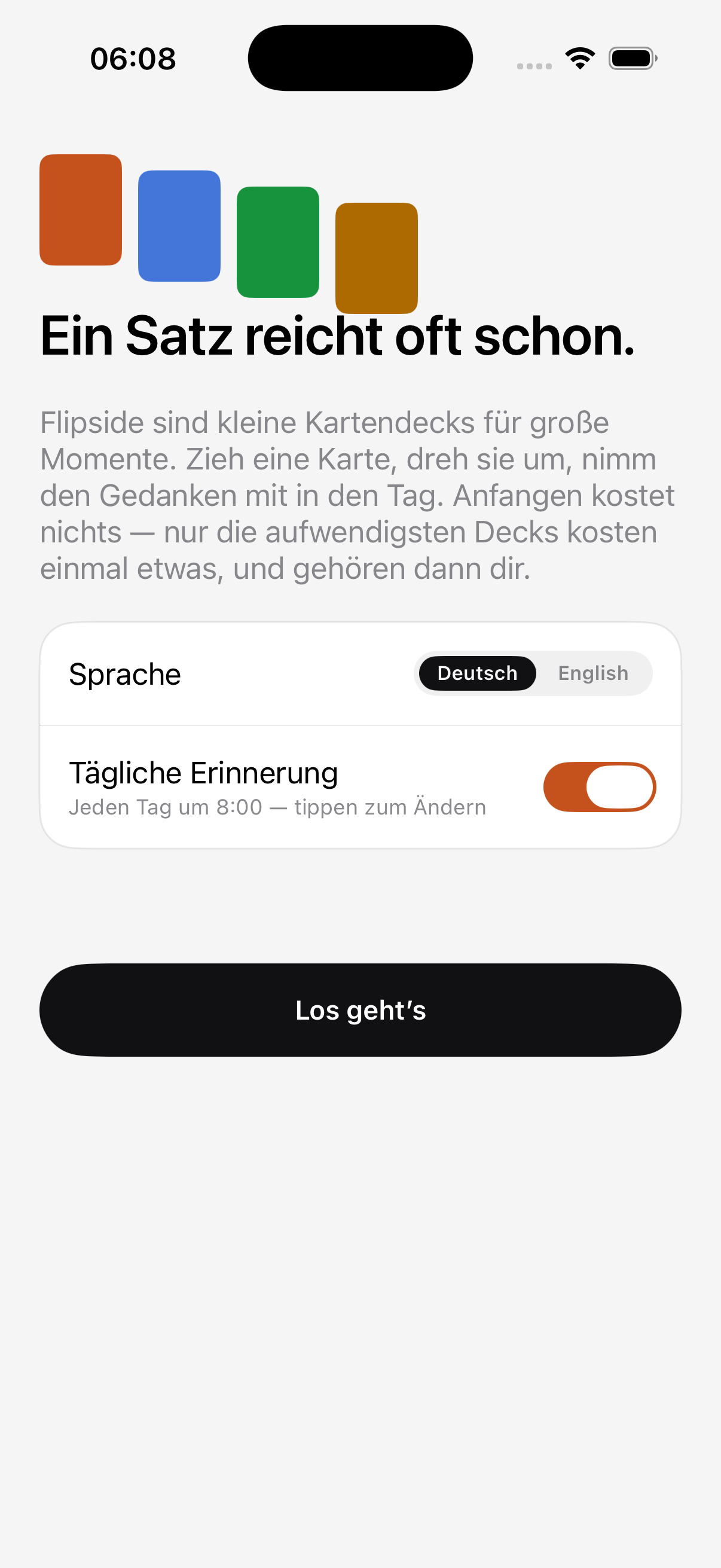 Flipside Willkommen — Ein Satz reicht oft schon, Sprache und tägliche Erinnerung