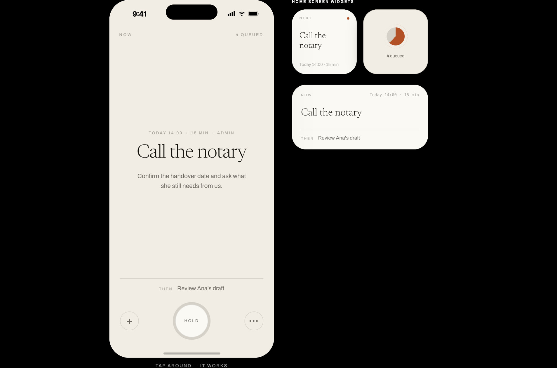 Next auf dem iPhone mit Home-Screen-Widgets — Now, Queue und Fokus